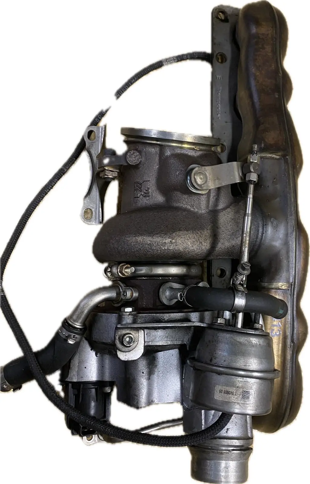10-16 Bmw F07 F12 F13 F10 535 3.0L N55 Turbo Charger W/ Exhaust Manifold 7583908 1