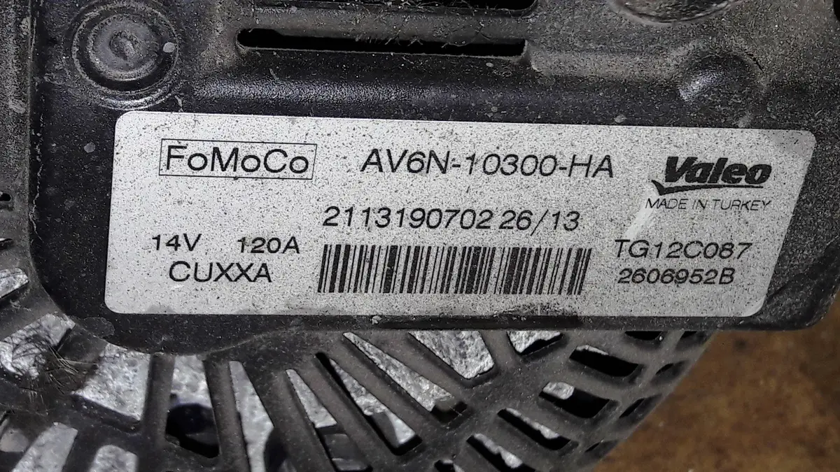 Engine Alternator Av6n  10300 Ha Focus C-Max  Fiesta Mondeo 1.6 Petrol Code Hxjb 1