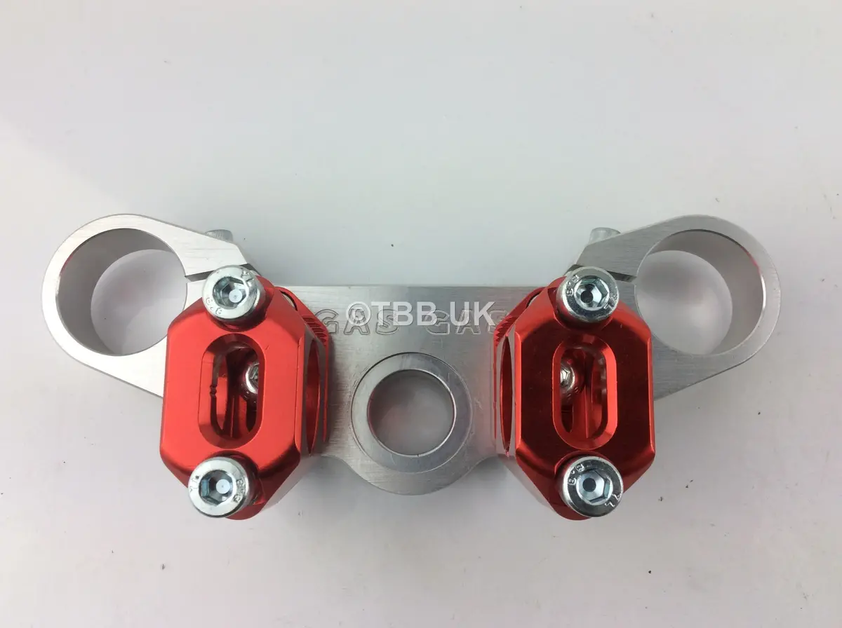 Nos Gas Gas Txt/Pro Cnc 38Mm Silver Upper Fork Clamp Yoke & S3 Fatbat Clamps 2