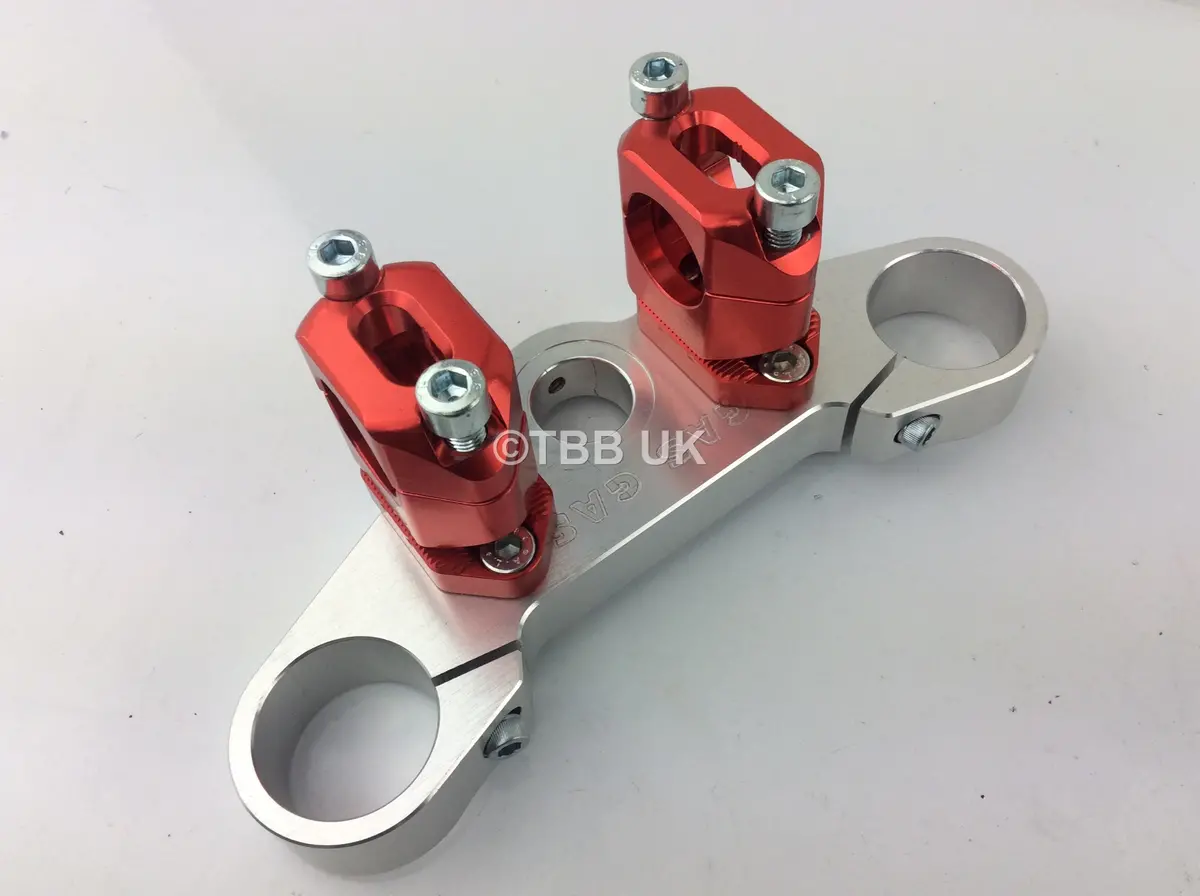 Nos Gas Gas Txt/Pro Cnc 38Mm Silver Upper Fork Clamp Yoke & S3 Fatbat Clamps 1