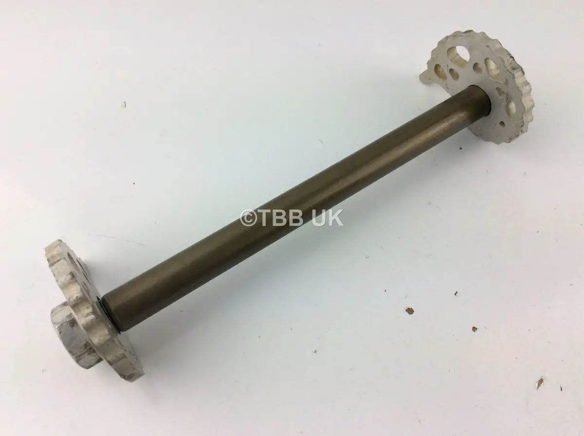 Used 1994>2005 Gas Gas Trials Rear Axle Spindle With Snail Cams And Nuts 1