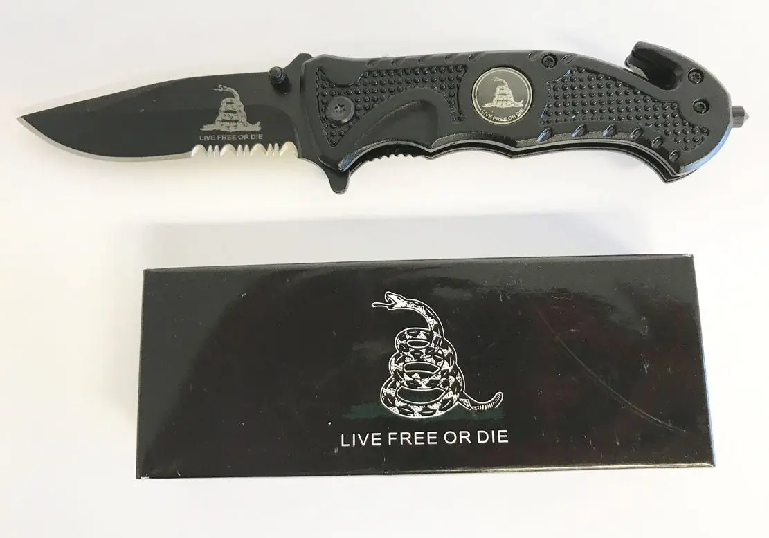 Gadsden Dont Tread On Me Snake Folding Lock Blade Knife 1