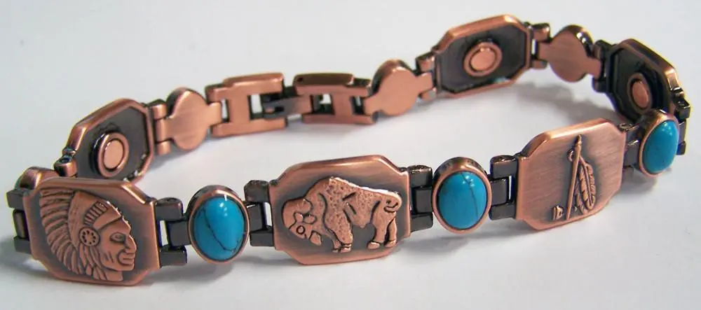 Indian Style Copper Magnetic Link Bracelet 1
