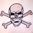 Jumbo Back 10 Inch Patch Skull X Bone 1