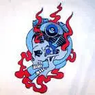 Jumbo Back 11 Inch Patch Engine Skull 1