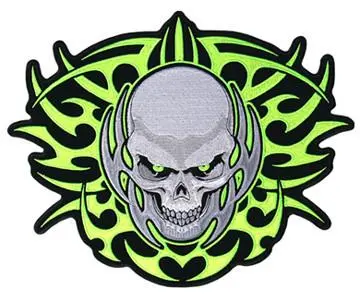Jumbo Back Patch Tribal Skull 1