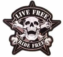 Live Free Skull Bones Jumbo Patch 1