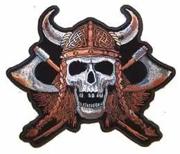 Viking Skull Axes Jumbo 6 Inch Patch 1