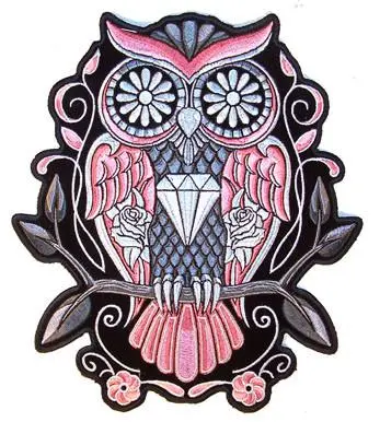 Jumbo Diamond Sugar Owl 9 Inch Patch 1