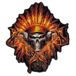 Jumbo  Fire Headdress Axes  Patch 6 Inch 1