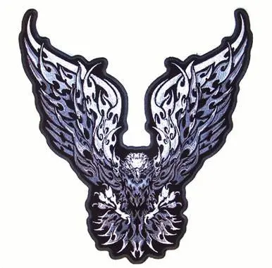 Jumbo Flaming Fire Traibal Eagle Patch 12 Inch 1