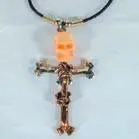 3-D Mulitcolor Skull And Cross Rope 18 In Necklace 1