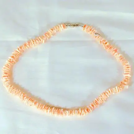Pink Rough Cut Natural Shell Necklace 1