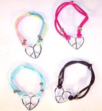 Heart Peace Sign Rope Bracelets 1