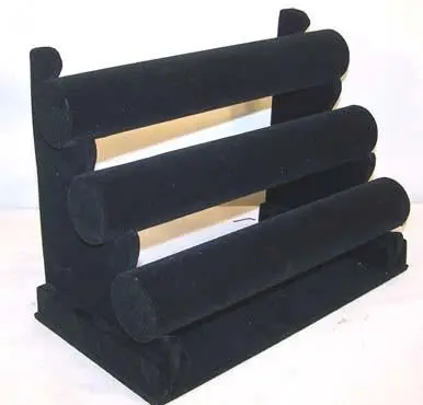 Three Level Black Velvet Bracelet Display Rack 1