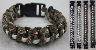 Camoflauged White Strip Paracord Bracelets 1