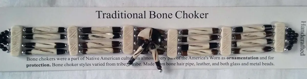 Natural Four Row Bone Choker Necklace 1
