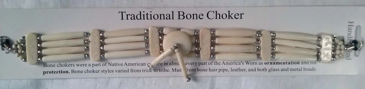 Ivory Four Row Bone Choker Necklace 1