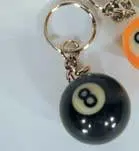 Billiard Pool Ball Black Eight Ball Key Chain 1