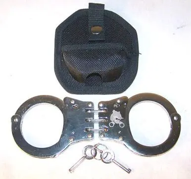 Deluxe Hinged Silver Chrome Police Handcuffs 1
