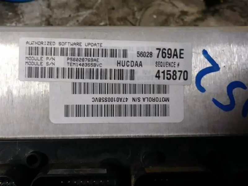 2003 Ram 1500 5.7L V8 Engine Control Module (Ecm). Part Number 56028769Ae 2