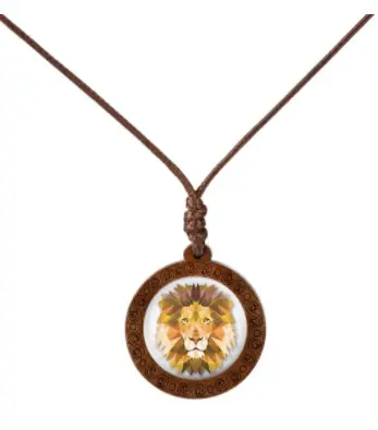 Lion Necklace On Adjustable Wax Rope Necklace (Sold By The Piece) 1