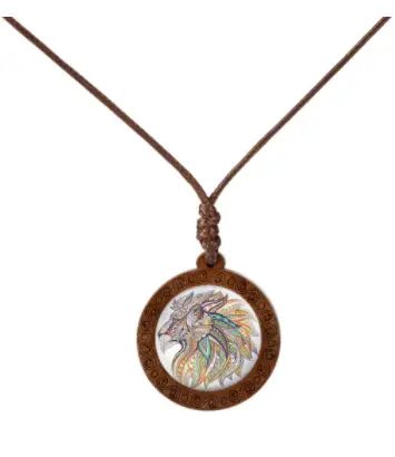 Rainbow Lion Necklace On Adjustable Wax Rope Necklace (Sold By The Piece) 1