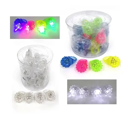 Light Up Jelly Bumpy Flashing Rings (Sold By Piece Or Dozen) 1