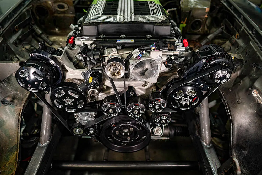 Billet Lt4 Accessory Drive - Wet Sump 6.2L Supercharged Serpentine Kit By Wegner 6