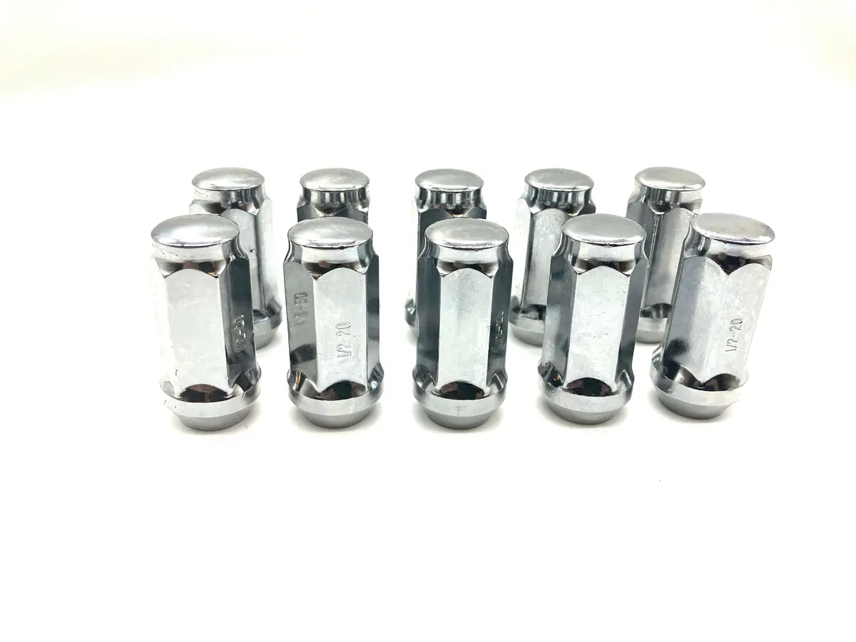 Lug Nuts 1/2" Acorn Chrome Long Rallye Right Hand Thread - 10Pc 1
