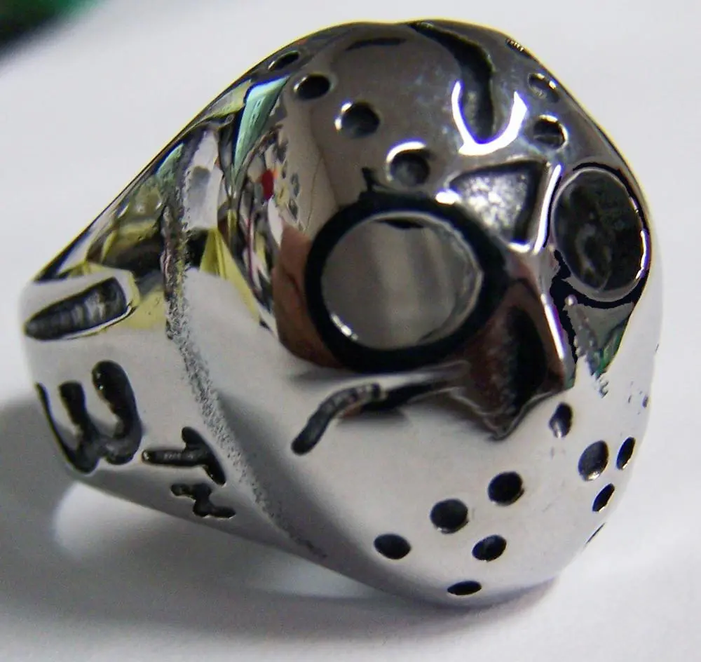 Jason Monster Hockey Mask Stainless Steel Biker Ring 1