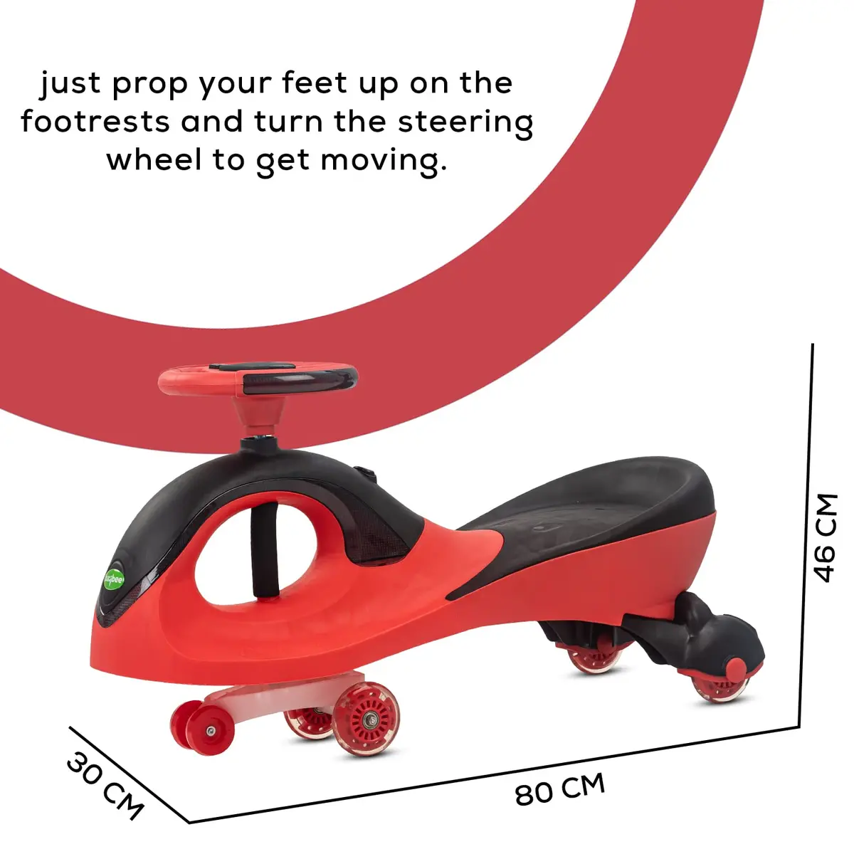 Baby Swing Cars For Kids Magic Car With Steering Led Pu Wheels, Music Twister Car For Boys/Girls 3