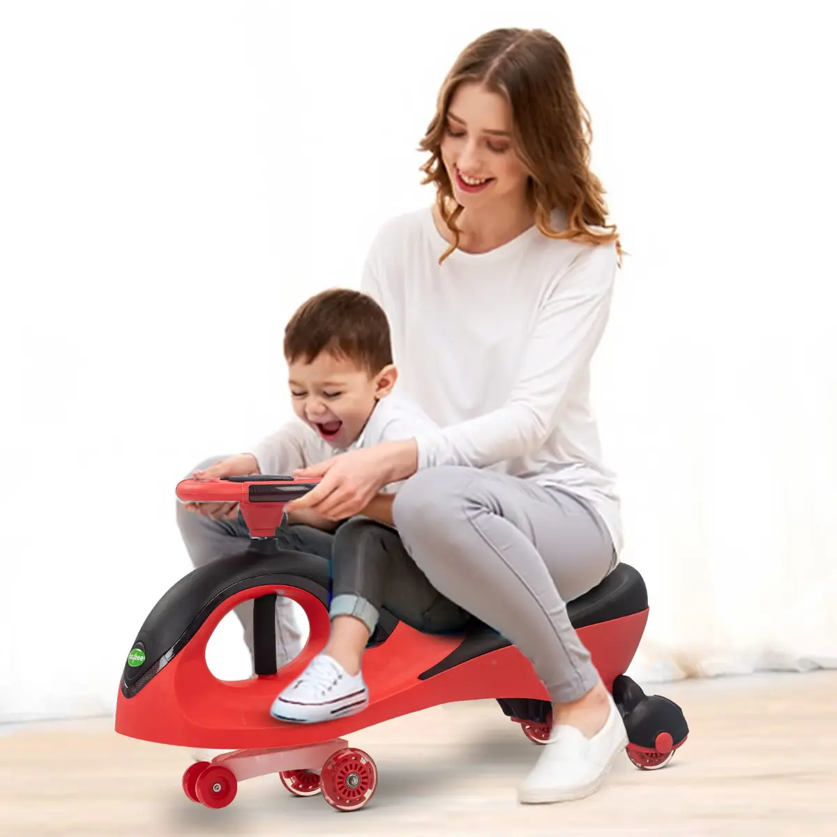 Baby Swing Cars For Kids Magic Car With Steering Led Pu Wheels, Music Twister Car For Boys/Girls 1