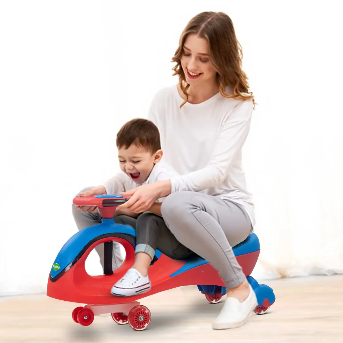 Baby Swing Cars For Kids Magic Car With Steering Led Pu Wheels, Music Twister Car For Boys/Girls 5