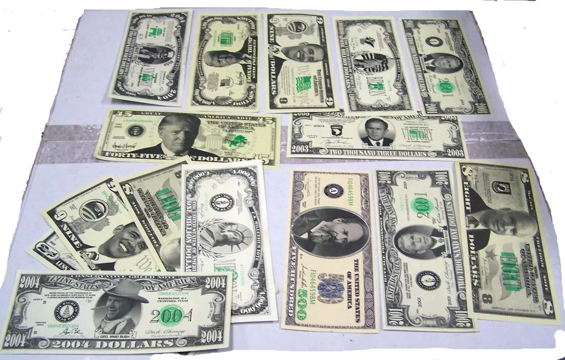 Grab Bag Of 25 Assorted Fake Money Novelty Dollar Bills 1