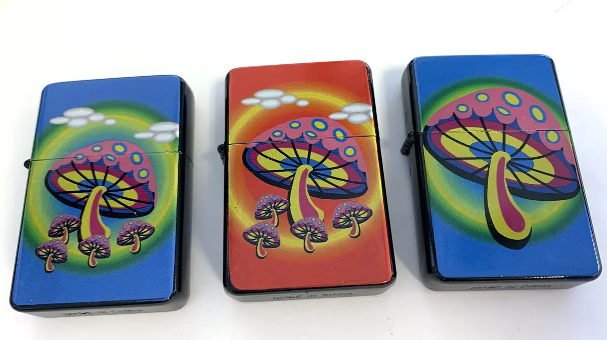 Psychedelic Mushrooms Flip Top Oil Lighter (Sold By The Piece Or Dozen) 1