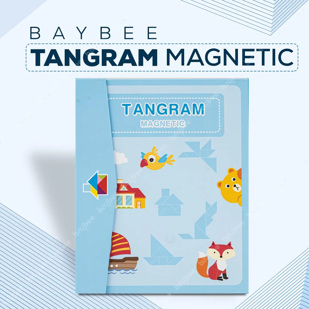 Tangram Magnetic Puzzle Kids Toys | Wooden Children Toy | 7 Magnetic Piece And 96 Patterns With Magnetic Board Games Jigsaw Puzzle | Educational Baby Toy Puzzle For Kids 3+ Years Boys & Girls 2