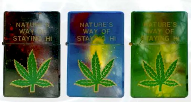 Natures Way Marijuana Leaf Flip Top Oil Lighter (Sold By The Piece Or  Dozen) 1