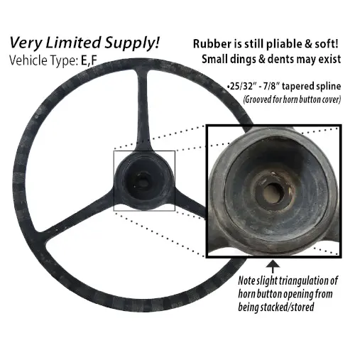 Nos M37 Black Rubber Steering Wheel - Cc1269579-Nos 1