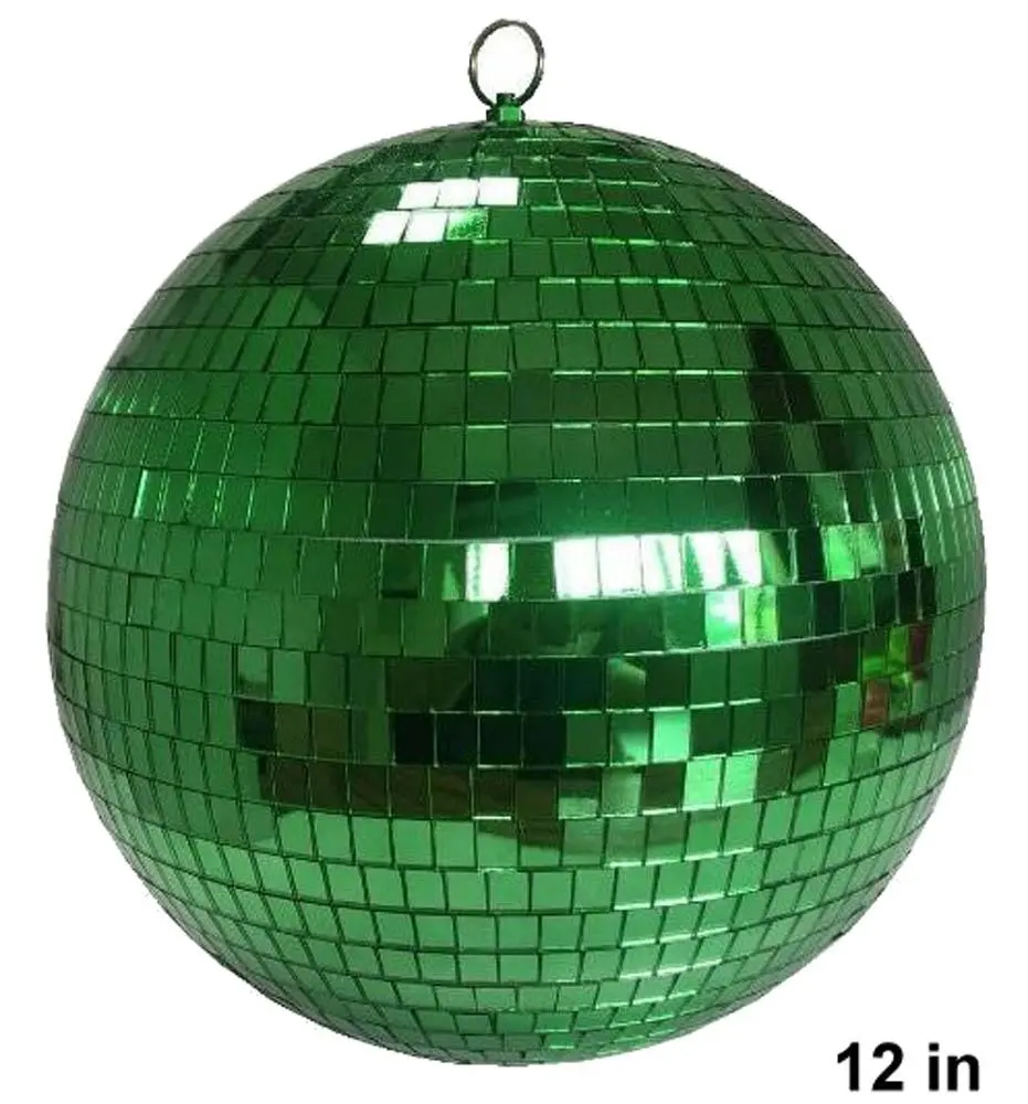 12 Inch Green Color Mirror Reflection Disco Ball 1
