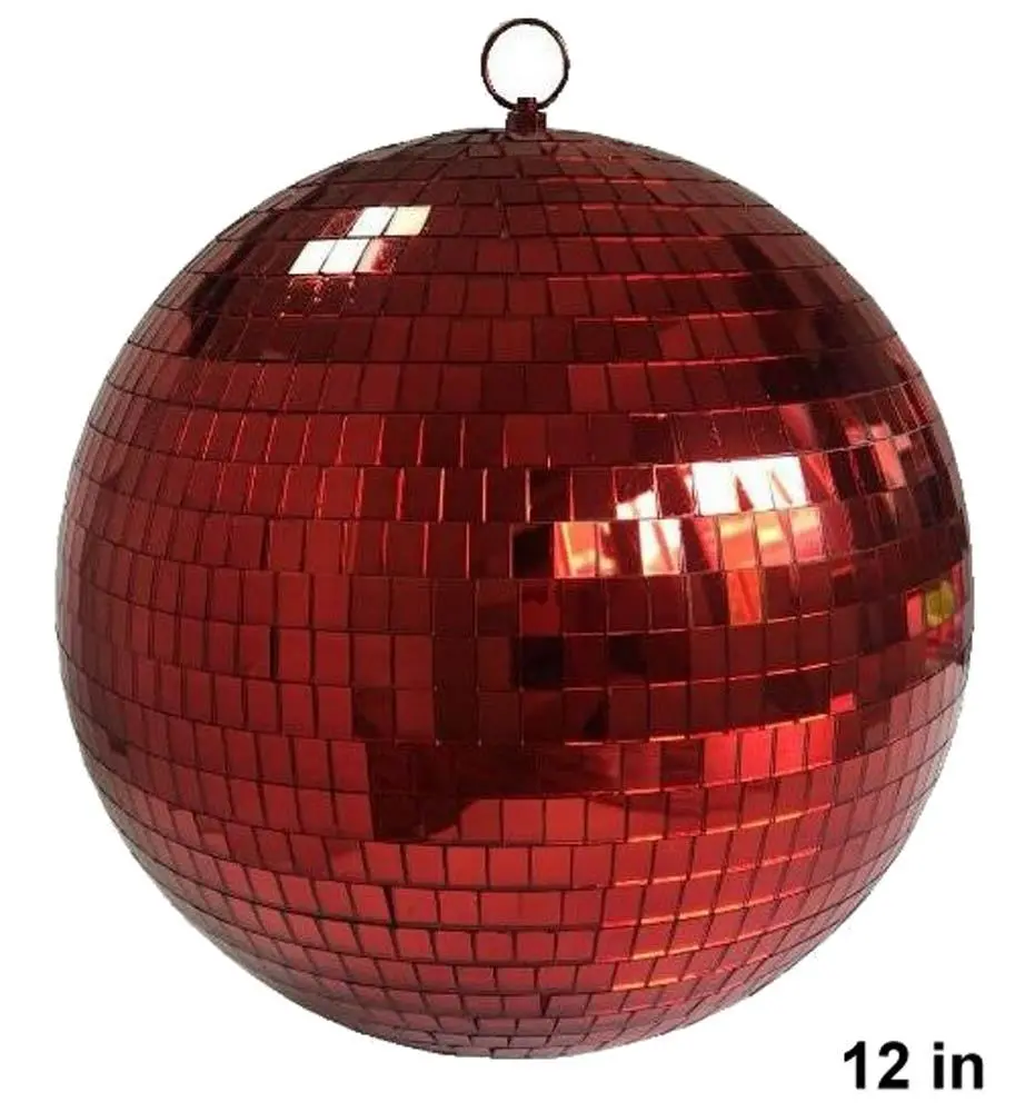 12 Inch Red Color Mirror Reflection Disco Ball 1