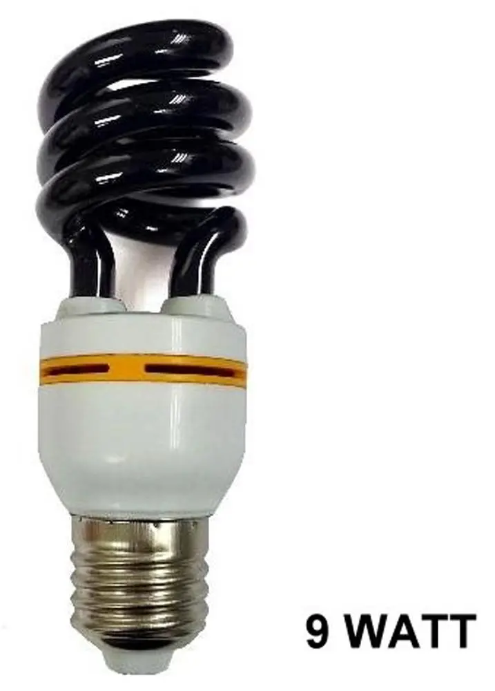 Twist Spiral 9 Watt Energy Saver Black Light Bulb 1
