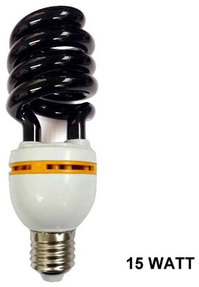 Twist Spiral 15 Watt Energy Saver Black Light Bulb 1