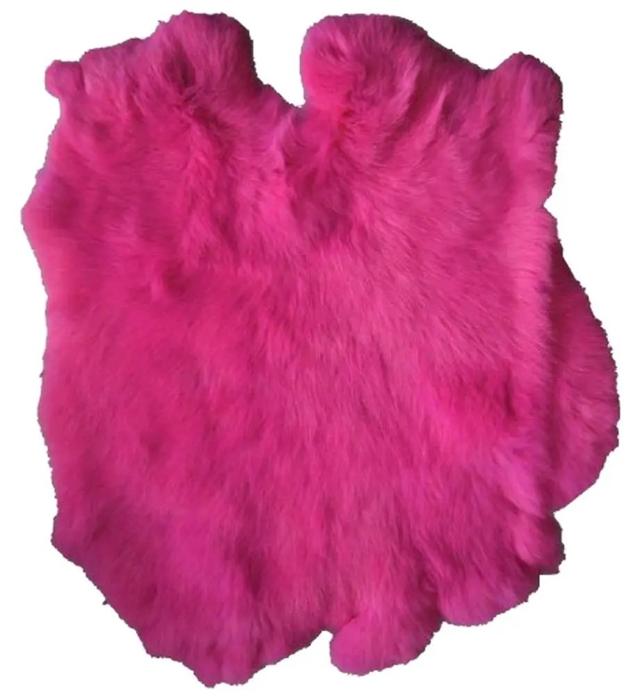 Pink Dyed Color Rabbit Skin Pelt 1