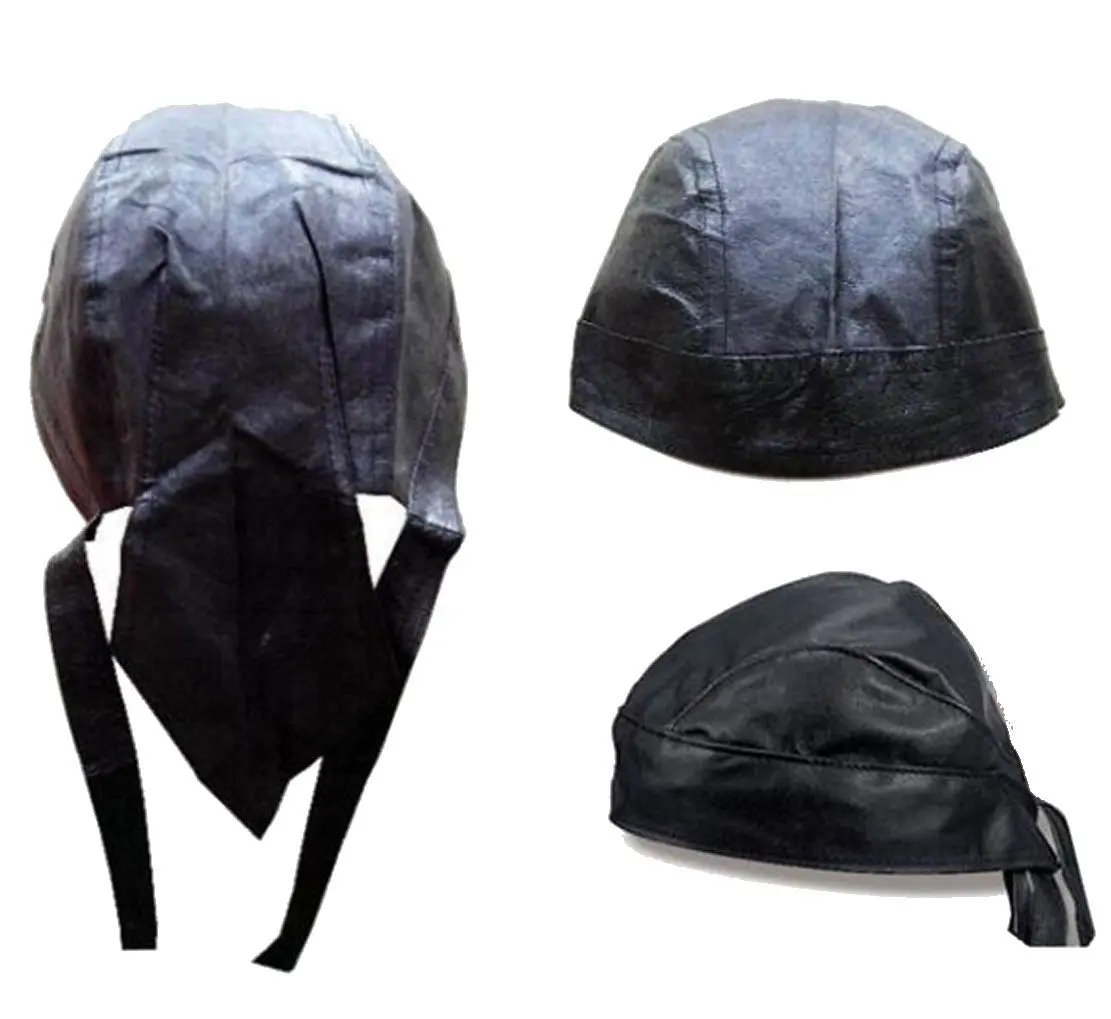 Vinyl Black Snake Skin Bandanna Cap 1