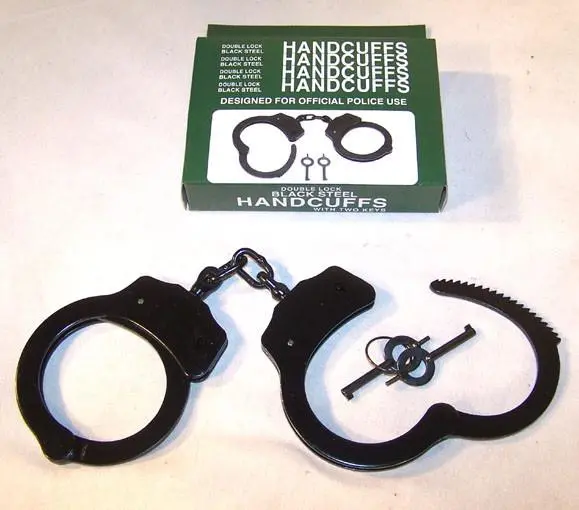 Official Police Black Steel Handcuffs 1