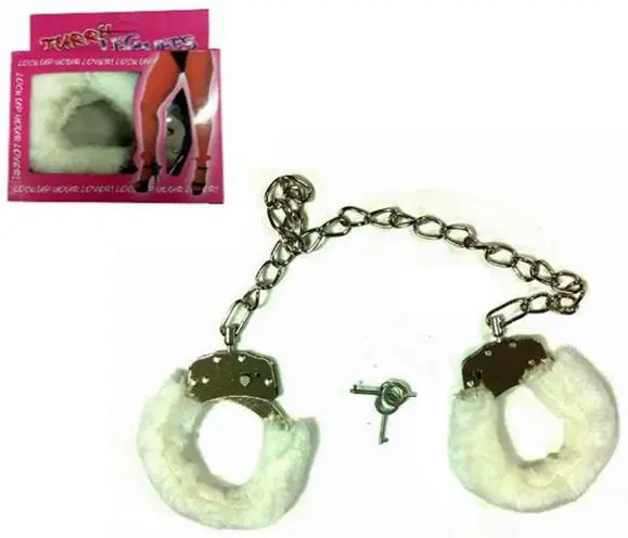 White Fur Lined Leg Cuffs 1