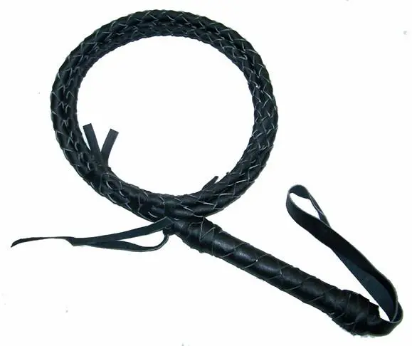 Deluxe Black 8 Foot Mexico Leather Bull Whip 1