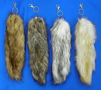 Natural Fox Tail Key Chains 1
