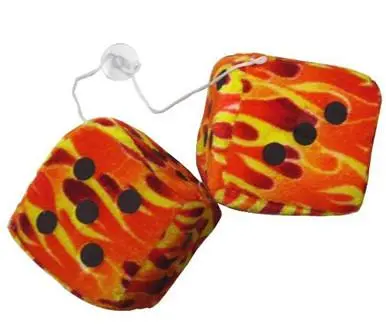 Fuzzy Flame Dice 3 Inch 1